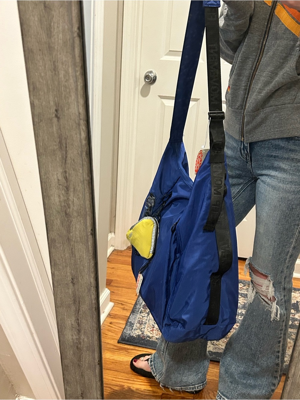 New FP Movement No Time Zones Carryall Tote in Electric Shock Blue w/ Mini Pouch - Picture 7 of 16